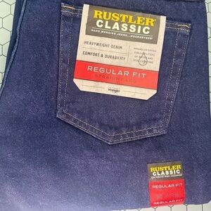 NEW w/Tags! Men's Rustler Classic Regular Fit Straight Leg Jeans - 36x32